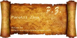 Parotzi Zina névjegykártya
